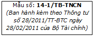 Mau so 14-1/TB-TNCN