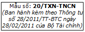 Mau so 20/TXN-TNCN